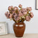 20" Realistic 4-Head Faux Rose Flowers with Vintage Burnt Edge - Set of 3