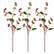 32” Faux Christmas Red Berry Branches with Green Leaves - Set of 3