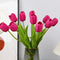 Realastic Touch Artificial Tulip Bouquet with Long Stems-Set of 10