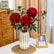 27“ Realistic Faux Peony Flowers with Bud and Leaves - Set of 3