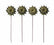23.6In Artificial Silk Sunflower Stems with Realistic Buds for Home and Event Decoration-Set of 4