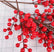 Faux Red Holly Berry Stems for Christmas New Year - Set of 10