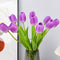 Realastic Touch Artificial Tulip Bouquet with Long Stems-Set of 10