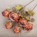 20" Realistic 4-Head Faux Rose Flowers with Vintage Burnt Edge - Set of 3