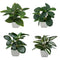 7In Realistic Artificial Green Plants Potted Plants for Indoor Home Decoration-Set of 4