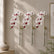 42In Artificial Phalaenopsis Orchid Flowers Long Realistic Latex-Set of 3