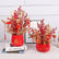 Faux Red Holly Berry Stems for Christmas New Year - Set of 10