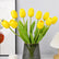 Realastic Touch Artificial Tulip Bouquet with Long Stems-Set of 10