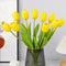 Realastic Touch Artificial Tulip Bouquet with Long Stems-Set of 10