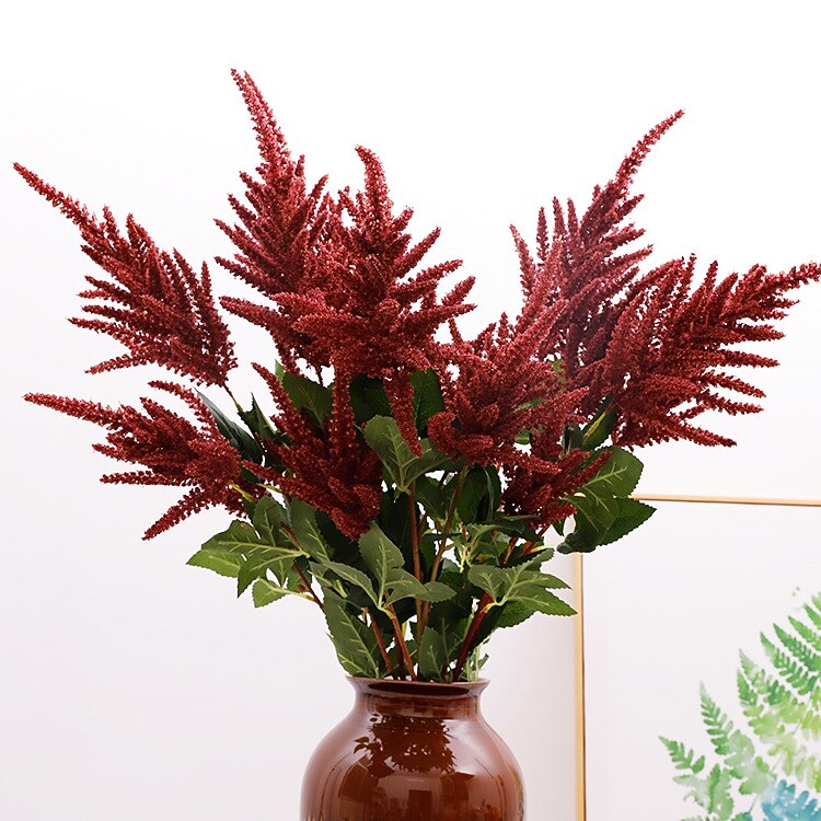 40" Artificial Elegant Astilbe Flower Stems - Set of 3 #color_red