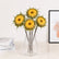 23.6In Artificial Silk Sunflower Stems with Realistic Buds for Home and Event Decoration-Set of 4